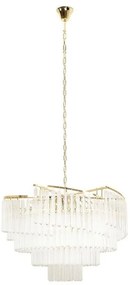 Lustra suspendata metal auriu si sticla LUMA 60