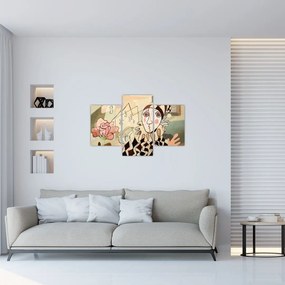 Tablou - Cubismul - arlechin și trandafir (90x60 cm)