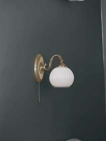 Aplica de perete clasic design italian din alama, sticla 9200 RA-A. 9200/1