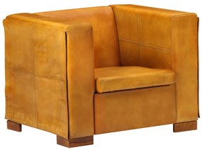 325117 vidaXL Canapea de o persoană, cafeniu roșiatic, piele naturală