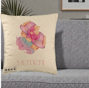 Perna Personalizata Zodie Gemeni, 40x40 cm, Bej, Husa Detasabila, Perna Inclusa, BEKZ®