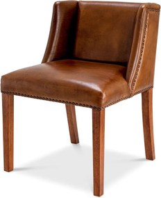 Scaun design LUX cu tapiterie din piele naturala, St. James, tobacco 107457 HZ