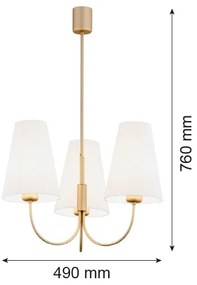 Lustră pe tijă SAFIANO 3xE27/15W/230V auriu Argon 6267