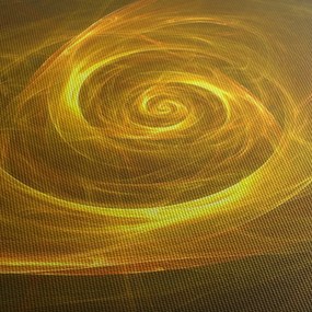 Tabloul cu spirala abstractă în galben (cu ceas) (90x30 cm)