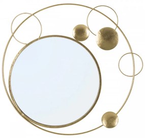 Oglinda decorativa aurie cu rama din metal, 90x83x3 cm, Planet Mauro Ferretti