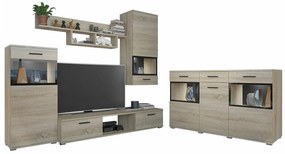 Camera de zi Tucson 111Sonoma stejar, Cu comodă tv, Cu componente suplimentare, Părți separate, PAL laminat, 117 kg