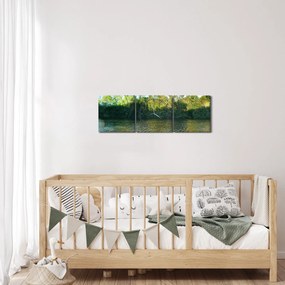 Tablou - lac (cu ceas) (90x30 cm)