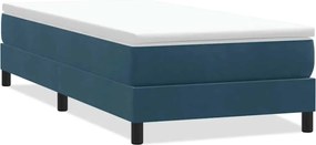 vidaXL Pat cu arcuri fără saltea Albastru închis 90x220 cm catifea