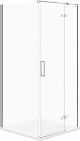 Cabina de dus patrata Cersanit Jota cu usa batanta dreapta 90x90 crom