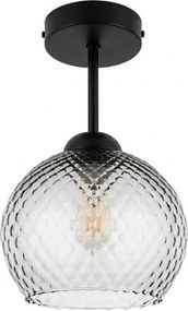 BRILAGI - lustru aplicat LED R GLASS 1xE27/60W/230V Ø 18 cm negru/gri fumuriu