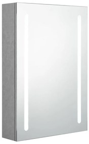 326495 vidaXL Dulap de baie cu oglindă și LED, gri beton, 50x13x70 cm