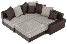 Zondo Colțar Pitton New Maro (S) (cu taburete). 772526