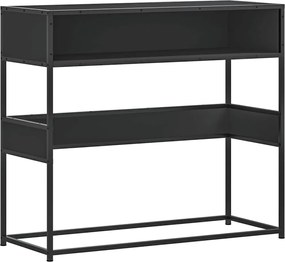 vidaXL Măsuță consolă, negru, 90x35x80 cm, lemn prelucrat