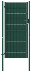 Poarta de gard, verde, 100x164 cm, PVC si otel Verde, 100 x 164 cm