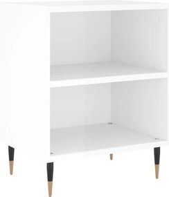 vidaXL Noptieră, alb extralucios, 40x30x50 cm, lemn compozit