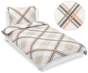 Lenjerie de pat Bellatex Satin Kostka bej , 140 x200 cm, 70 x 90 cm, 140 x 200 cm, 70 x 90 cm