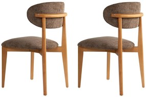 Set de scaune de sufragerie Lionte Brown și DarkOak, 2 buc.