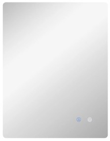 kleankin Oglindă dreptunghiulară de perete LED pentru baie 80 x 60 cm luminozitate reglabilă alb transparent | Aosom Romania