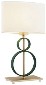 Veioza, lampa de masa design modern Perseo crem, auriu, verde