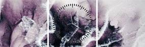 Tablou - Marmură violet N⁰2 (cu ceas) (90x30 cm)