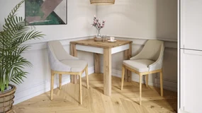 Mazzoni FONTE Stejar Wotan / Alb Mat - MASĂ CLASICĂ DE BUCĂTĂRIE/LIVING EXTENSIBILĂ PÂNĂ LA 130 sau 155 cm!