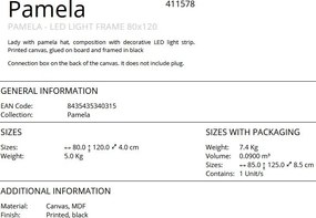 Tablou cu iluminat LED imprimat pe panza Pamela 80x120cm