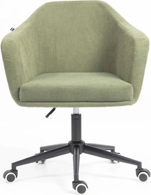 HR832K Scaun Catifea Reiată Premium culoare verde salvie cu Bază Neagră