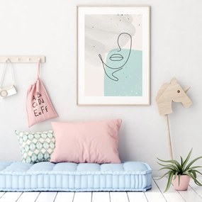 Poster - Abstracție cu fața de femeie (A4)