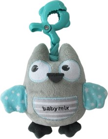 Baby Mix Jucărie educativă de pluș cu clip,bufniță, verde