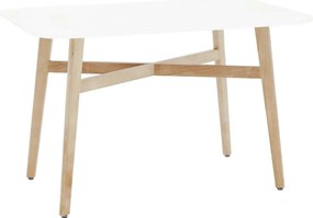 Masa CYRUS 2 NEW, alb/stejar, 120x80x75 cm