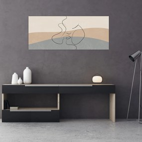 Tablou - Sărut de linie de artă (120x50 cm)