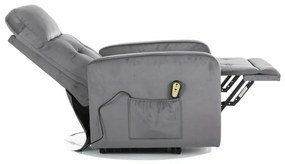 Scaun reclinabil Lennox II Velvet, gri