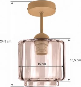 BRILAGI - Lustră LED aplicată R GLASS 1xE27/60W/230V Ø 15 cm bej/ bej fumuriu