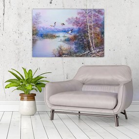 Tablou - Sosirea toamnei, pictură în ulei (90x60 cm)