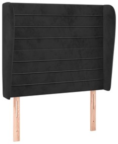 3118128 vidaXL Tăblie de pat cu aripioare, negru, 83x23x118/128 cm, catifea