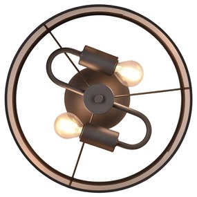 Plafonieră neagră-maro ø 30 cm Davos – Trio