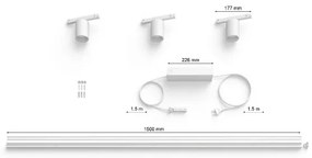 Philips SADA 3xLED RGB Hue, stmívatelné svítidlo lištové, 15,6W, 230V