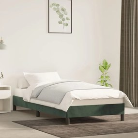 346961 vidaXL Cadru de pat, verde închis, 100x200 cm, catifea