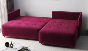 Colțar extensibil dumonde cu ladă de depozitare si sezut confortabil din spuma high-density, Malta Zoom Red II 235x185 cm