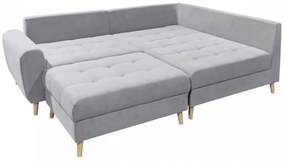 Coltar dreapta Alice, 3 locuri, 249 x 175 x 94 cm, gri deschis