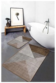 Covorașe de baie gri-maro 2 buc. din catifea 60x100 cm – Mila Home
