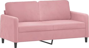 vidaXL Canapea cu 2 locuri, roz, 140 cm, catifea