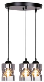 Lustră neagră cu abajur din sticlă Felis – Candellux Lighting