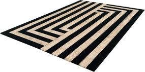 Covor negru-bej din lână 200x300 cm Agnus Art Deco II – Agnella