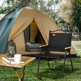 Outsunny Scaun de Camping și Plajă Pliabil cu Cotiere, 54x59x78 cm, Negru | Aosom Romania
