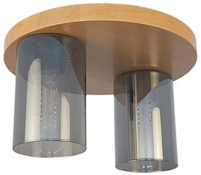Plafoniera clasica fabricata manual din lemn SIENA SMOKE