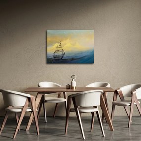 Tablou - Pictură barcă pe mare (70x50 cm)