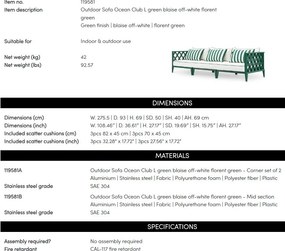 Canapea pentru interior si exterior Ocean Club L, verde, 119581 HZ