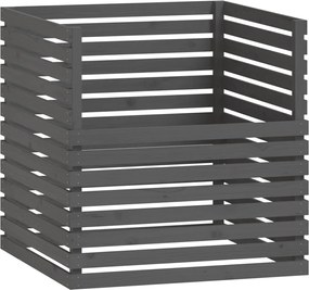 vidaXL Compostor, gri, 100x100x102 cm, lemn masiv de pin