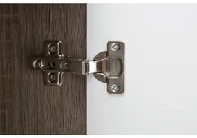 Comodă, albă strălucitoare HG/stejar sonoma închis, LYNATET TYP 40